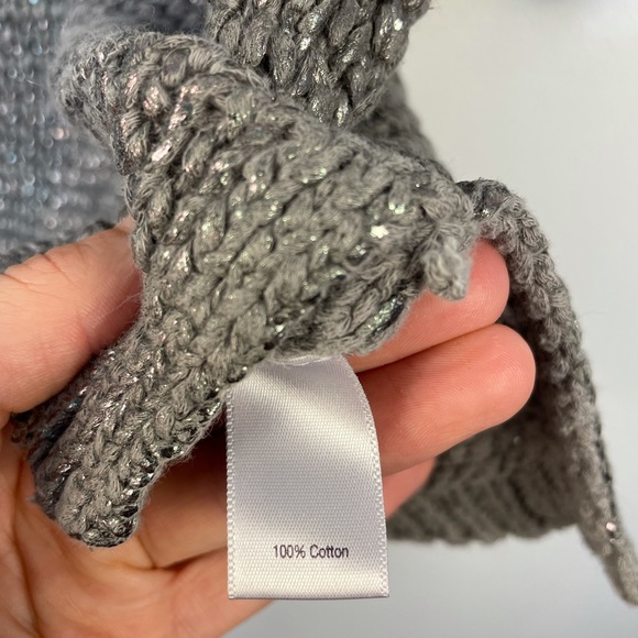 Metallic knit sweater with quarter length sleeve 100% cotton size medium - Picture 9 of 14